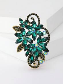 水晶玻璃花胸针 - 奢华水钻别针，适合女士、中性宴会服装配饰/朋友聚会徽章礼物 - 水晶玻璃花 - 查看 12