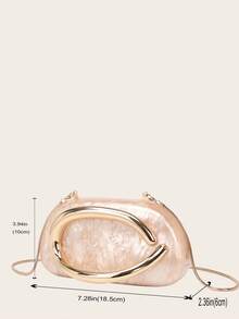 Bolso de Mano de Acrílico Milky Way para Mujer, Bolsos de Noche para Bodas con Diseño Marmoleado, Bolsos de Acrílico para Fiesta, Graduación y Cóctel - Albaricoque - Ver 8