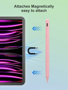 Apple Pencil Compatible With Ipad A16 10th Gen, 90mAh Battery Capacity, Support Anti-Mistouch And Tilt Sensing, Compatible With IPad 10.9" (2022), IPad Air 4/5/6/M4, IPad 11th Gen (2025), IPad Air 11"/13" (M3/M2), IPad Pro 11"/12.9" - Pink - Pink - View 7