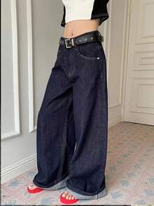 Jeans vaqueros de ajuste holgado para uso casual diario para hombres