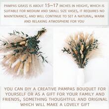 63 Stems Natural Dried Flower Bouquet, Includes Greenery, Eucalyptus Leaves, Pampas Grass, Create Unique & Elegant Home/Office Decor DIY Floral Arrangement - Multicolor - View 6