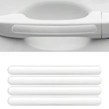 2pcs Transparent PU Car Door Edge Guard, Invisible Adhesive Anti-Collision Protection Strip, Car Door Handle Bumper Protector, Fits For All Cars