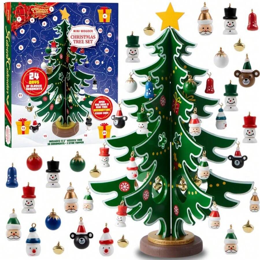 2025 Christmas Advent Calendar, 24 Days Countdown Calendar With Christmas Tree 24 PCS Ornaments For Boys Girls & Kids Party Favors, Classroom Prizes Xmas Gift, Xmas Tree Countdown - 預設 - 查看 1