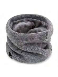 1pc Elegant Solid Color Polyester Scarf, Unisex Outdoor Warm Thermal Lined Neck Gaiter, Winter Knitted Neck Warmer Face Mask For Men And Women, Versatile - With Thermal Lined - Stretchable Knit Neck Warmer - For Outdoor Use - 80% Polyester 20% Elastane - Machine Washable (Inner Fleece Color May Vary Slightly From Image) - Multicolor - View 17