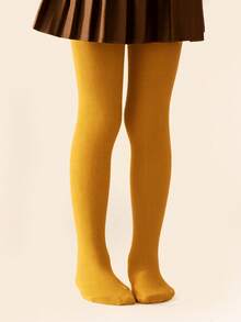 1 pieza Medias elásticas de punto a rayas verticales, adecuadas para que las niñas las usen como mallas todo el año - Multicolor - Ver 6