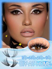 640pcs D-Curl Natural Look False Eyelashes, 10D+20D+30D+40D/30D+40D+5D+60D/50D+60D+80D+100D Mixed, Thick Black, Suitable For Beginners, Large Capacity Lash Book, Synthetic Cartoon Classic Fake Lashes, Long-Lasting And Durable, Suitable For Daily, Party, Wedding, Christmas, Music Festival And Other Occasions - D - View 8