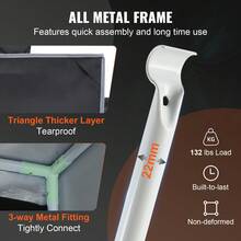 Tienda de cultivo 5x5, 60 x 60 x 80 pulgadas, tienda de cultivo hidropónico Mylar 2000D altamente reflectante con ventana de observación, bolsa de herramientas y bandeja de suelo para cultivo de plantas de interior - 2000D60*60*80 pulgadas - Ver 3