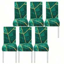 6pcs Stretch Printed Chair Covers, Soft Fitted Universal Table Covers, Removable & Washable Spandex Chair Protectors, Home Christmas Decor, Gifts For Men, Gifts For Friends, New Year