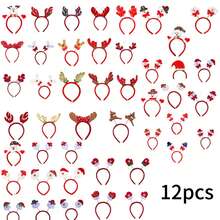 6/12 pezzi Fasce per capelli natalizie - Fasce in plastica per le feste con disegni di Babbo Natale, pupazzo di neve e corna di renna, adatte per decorazioni per feste di Natale, feste di Capodanno e forniture per eventi, copricapi per feste, costumi natalizi, comode da indossare, ideali per decorazioni natalizie, regali di Natale, accessori per feste, forniture per feste, gadget per feste, regali di Capodanno, cappelli per feste, accessori per capelli natalizi, cosplay, decorazioni natalizie, unisex - Multicolore - Visualizzare 11