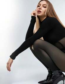 Fleece Lined Sheer Warm Pantyhose Leggings Translucent Thermal Winter Thick Tights Dresses, Women's Style 5FUO - 小漁網 - 查看 5