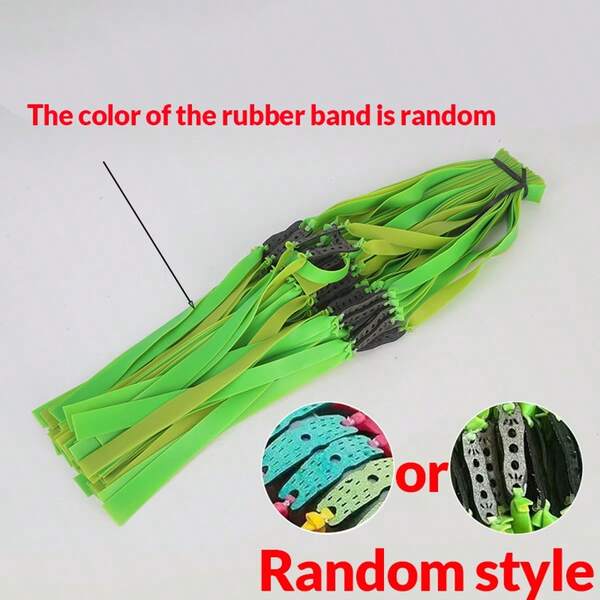 10 Pieces/20 Pieces Hunting Shooting Slingshot Flat Rubber Band 0.75mm Professional Latex Flat Elastic Material Leather Pocket Color Random