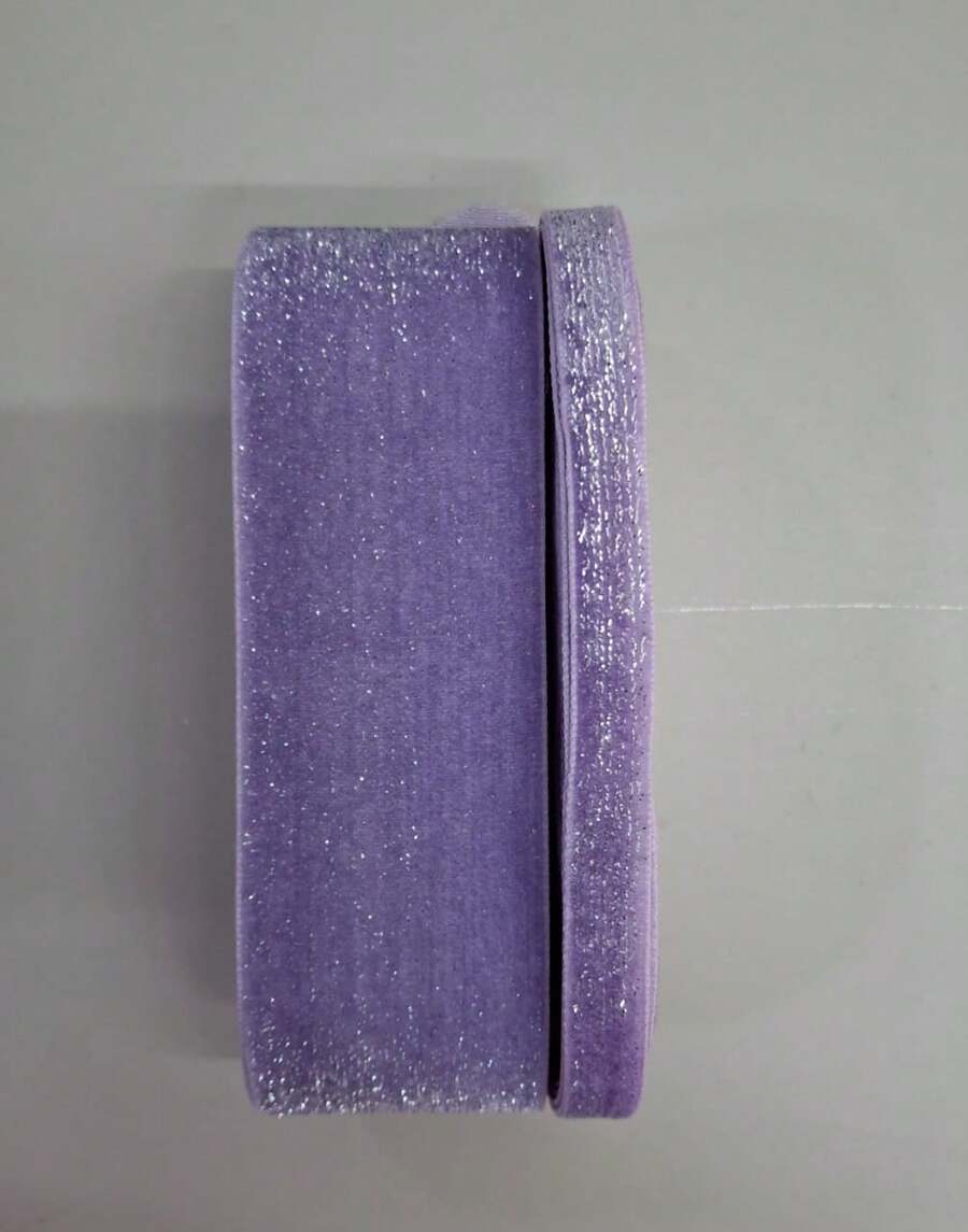 Sponged Velvet Ribbon Kit With Glitter - Lila - Ver 1