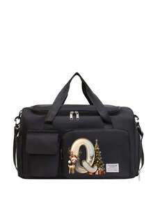 Oxford Cloth Material, Fashionable Style, Large Capacity, Multifunctional Black Travel Bag, Handbag, Crossbody Bag, Shoulder Bag, Separate Space For Storing Shoes, Suitable For Vacation, Travel, Fitness, Exercise, College Christmas Bags Gifts For Men Luggage