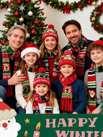 2 Pieces Set Of Autumn And Winter Reindeer Woven Logistics Su Christmas Hats, Scarves And Hats, Christmas Party Decoration Hats, Holiday Decoration Christmas Atmosphere Hats