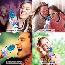Micrófono inalámbrico de karaoke BlueFire 4 en 1 con luces LED, micrófono portátil para niños, juguetes de regalo ideales para niños, niñas, niños y adultos. - Azul - Ver 9
