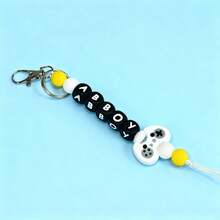 1pc Personalized Keychain/Bag Charm, Video Game, School Gift, Name Tag, Birthday, Goodie , Boy, Accessories