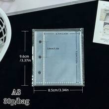 20/30/50 piezas/Bolsa Páginas de recambio transparentes A6/A7/M5/A8, hojas sueltas para libro de pegatinas, recambio de páginas interiores para planificador de pegatinas, material de alta transparencia de PP, adecuado para pegar pegatinas, hacer libros de pegatinas, tarjetas fotográficas, almacenamiento de planificadores de oficina - transparente - Ver 7