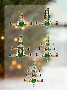 Customized 2025 Christmas Family Acrylic Photo Ornament, Customize Photo,Funny Green Family Christmas Tree Photo Ornament,1st Christmas Together, Family Ornament, Custom Family Photo Tree Ornament