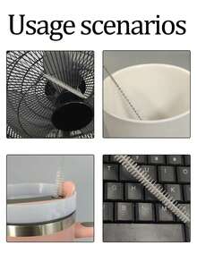 Long Straw Brush,Straw Cleaning Brush By 304 Stainless Steel And Nylon Bristles,Pipe Cleaners,Extra Long Straw Brush For Sippy Cup, Water Bottle And Tubes, Drinking Straw Cleaning Brush - Clear - View 4