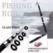 6.9英尺两节伸缩式钓竿和渔线轮组合套装，含鱼饵、鱼钩和其他钓鱼用具，可折叠钓竿和渔线轮套装，适用于鲈鱼垂钓 - 彩色 - 查看 5