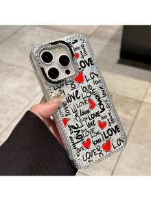 Full Coverage Luxury Rhinestone Fashion Phone Case, Transparent Sparkling Star Frame Anti-Drop Case For IPhone 16 Pro Max/15 Plus/14/12/11 - Perfect Christmas, New Year, Easter, And Halloween Gift For Friends And Family - nero - Visualizzare 3