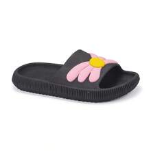Cloud Flip Flops For Girls, Casual, Super Soft Flower - 黑色 - 查看 2