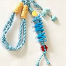 1pc Customized Tassel Bag Charm, Handmade Rope Letter Bead Bag Pendant, Star Bell/Bow, Heart Keychain, Personalized Bag Accessory Gift