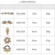 De Navidad, De Navidad para Puerta Principal, Dorada De Navidad para Colgar En La Pared, Ventana, Decoración De Navidad para Interior, Exterior, Pared, Etc. (H399(45CM)) - Alto 399 (45 cm) - Ver 10