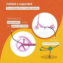 DEPORTES GUEVARA Kinene |   Scooter Patin del Diablo para Jovenes y Adultos, Patín del Diablo con Manubrio Ajustable, 2 Ruedas - Rosa - Ver 7