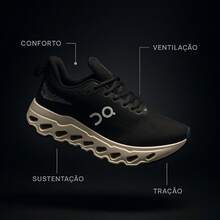 Men's Black Walking Shoes – Comfortable And Anatomical, Soft Cushioning, Daily Use And Gym 38–43 - màu đen - Xem 5