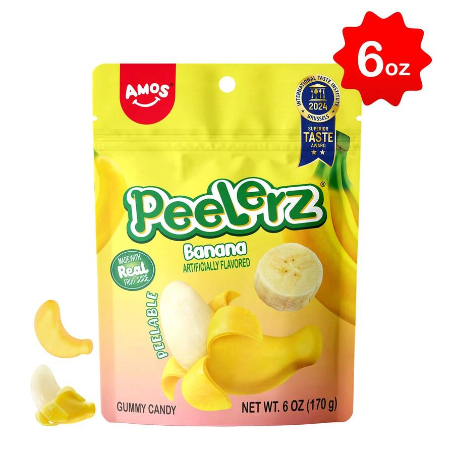 AMOS Peelerz 6oz Bag Banana Candy, Peelable Banana Gummy, Peeling Candy - 香蕉 - 查看 1