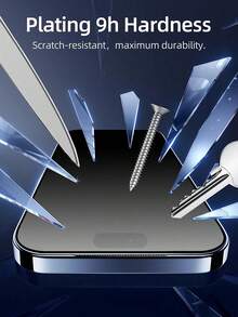 3pcs Matte Tempered Glass Screen Protector, Full Screen Anti-Fingerprint, Scratch-Resistant, Waterproof, Shockproof, Compatible With Apple 17/16/15/14/13/12/11 Pro Max/XR/X/XS Max/7/8 Plus - Black - View 6