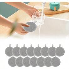 Longzhuo Paños de Alambre de Doble Capa para Húmedo y, Nuevos Paños de Alambre Multiusos Reutilizables, Esponja de Alambre para Fregadero y Cocina (15) - 15 - Ver 7