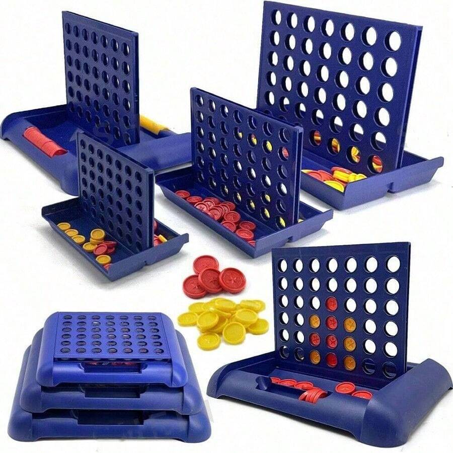 1pc Foldable Connect 4 In A Line Board Game, Classic Party Bingo Chess Family Game Toy, Birthday Gift, Christmas Gift, Party Favor - Multicolor - View 1