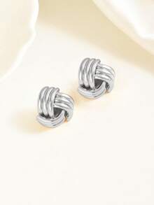 Eleganckie kolczyki z węzłem, 1 para