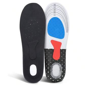 1 Pair Of Silicone Latex Sports Insoles, Shock-Absorbing Basketball And Men's Running Insoles, Versatile Soft-Soled Shock-Absorbing, High-Elasticity, Comfortable And Breathable Insoles For Both Men And Women, Freely Customizable In Size