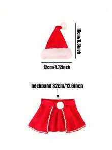2pcs/Set Creative Christmas Cat & Dog Pet Hat And Red Tie Set, Christmas Pet Costume Set, Christmas Atmosphere Pet Photography Props, Suitable For Christmas Pet Decoration, Christmas Pet Photo Props, Christmas Atmosphere Decoration, Perfect Christmas Pet Supplies - Multicolor - View 14