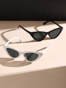 一副欧美时尚猫眼眼镜，小巧三角形镜框，时尚百搭，适合度假、旅行和日常佩戴，马尔代夫 - 彩色 - 查看 6