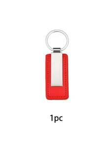 1pc/10pcs Customized Name Text Metal PU Leather Keychain, Laser Engraved Logo Small Gift Pendant, Backpack Decor Accessory, Birthday Party Favor For Friends - Red - View 10