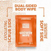 Super Fresh Shower Wipes Large Citrus & Cedar Body Wipes For No Rinse Bathing Personal Hygiene Gym Travel Or Camping Enriched With Aloe And Vitamin E 20 Individually Wrapped  Sheets,25837885 - 黑色 - 查看 5