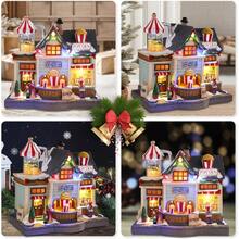 Village Houses - Houses Village - Lighted Musical Railway Station Moving Train Town Sets With Revolving Acrylic Trees Animated Figurines Indoor Decor Or