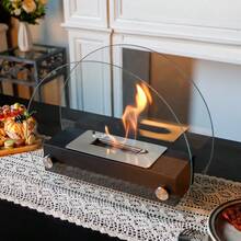 Black Tabletop Fireplace 35cm Portable Tabletop Fireplace Clean Burning Bio Ethanol Ventless Fireplace For Patio Parties Events - Black - View 5