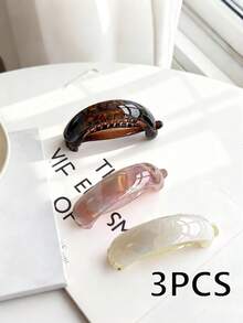 6pcs/3pcs/1pc Set Women Fashion Elegant Acetate Fiber Banana Hair Clips, Simple Ponytail Clips, Twist Clips, Horizontal Clips, Suitable For Party, Daily Wear, Holiday Gifts, Head Accessories, Hair Accessories For Women - Multicolor - View 14