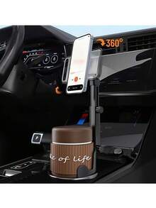 Suport magnetic pentru pahare auto 2 în 1, suport pentru telefon, magnet puternic, universal, rotativ și telescopic la 360°, model durabil