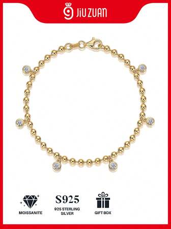 925 纯银莫桑石钻石手链，女士低致敏性，高端，适合求婚、订婚、婚礼、情人节、周年纪念、生日、派对、日常佩戴，时尚百搭