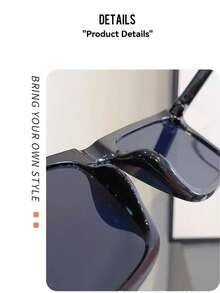 1pc Unisex Fashionable Square Frame Fashion Glasses, Suitable For Driving, Travel, Beach, Photography, Decoration