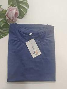 COLD MESH T-SHIRT ROUND NECK POLYAMIDE FITNESS SPORTS - 藏蓝色 - 查看 2