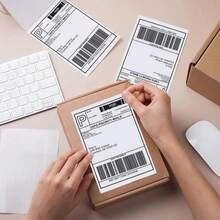 9527 Product Fanfold 4 X 6 Direct Thermal Labels White Perforated Shipping Labels, 500pcs Per Stack,1 Stack - MàuA - Xem 5