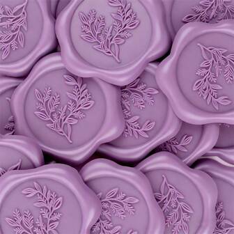 20 قطعة/40 قطعة/60 قطعة ملصقات ختم شمع لاصقة بنفسجية الأوكالبتوس لتزيين الهدايا والدعوات الزفاف وأظرف الختم