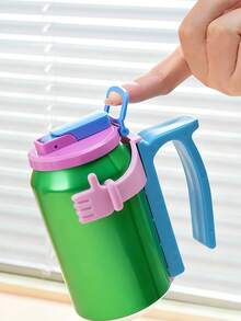 Soda Can Lid And Can Holder Combination Set - Anti-Spill Lid For Cans With Straw, Reusable Can Holder To Prevent Leakage, Keep Drinks Fresh And Secure Cans, Durable Anti-Spill Lids Compatible With Most Standard Soda Cans, Multi-Purpose Can Holder Suitable For Home, Office, Picnics, Road Trips And Outdoor Parties, Convenient Can Lid With Straw For Easy Drinking, Can Be Used With Cola, Beer, Sparkling Water And Other Canned Drinks - Multicolor - View 9